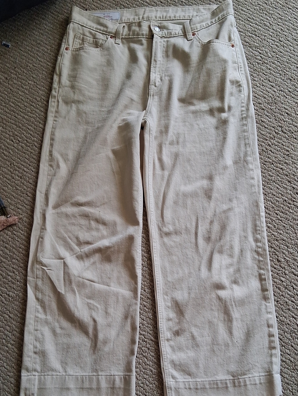GAP Cream/Tan Straight-Leg Cotton Chinos